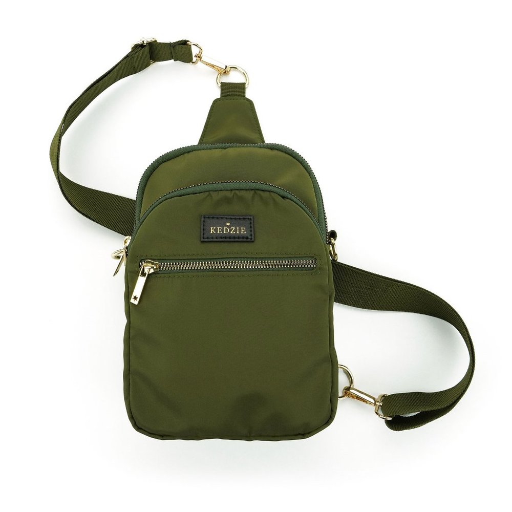 Kedzie Olive Convertible Sling & Crossbody Bag Cell Phone Purse w/ Adj S…